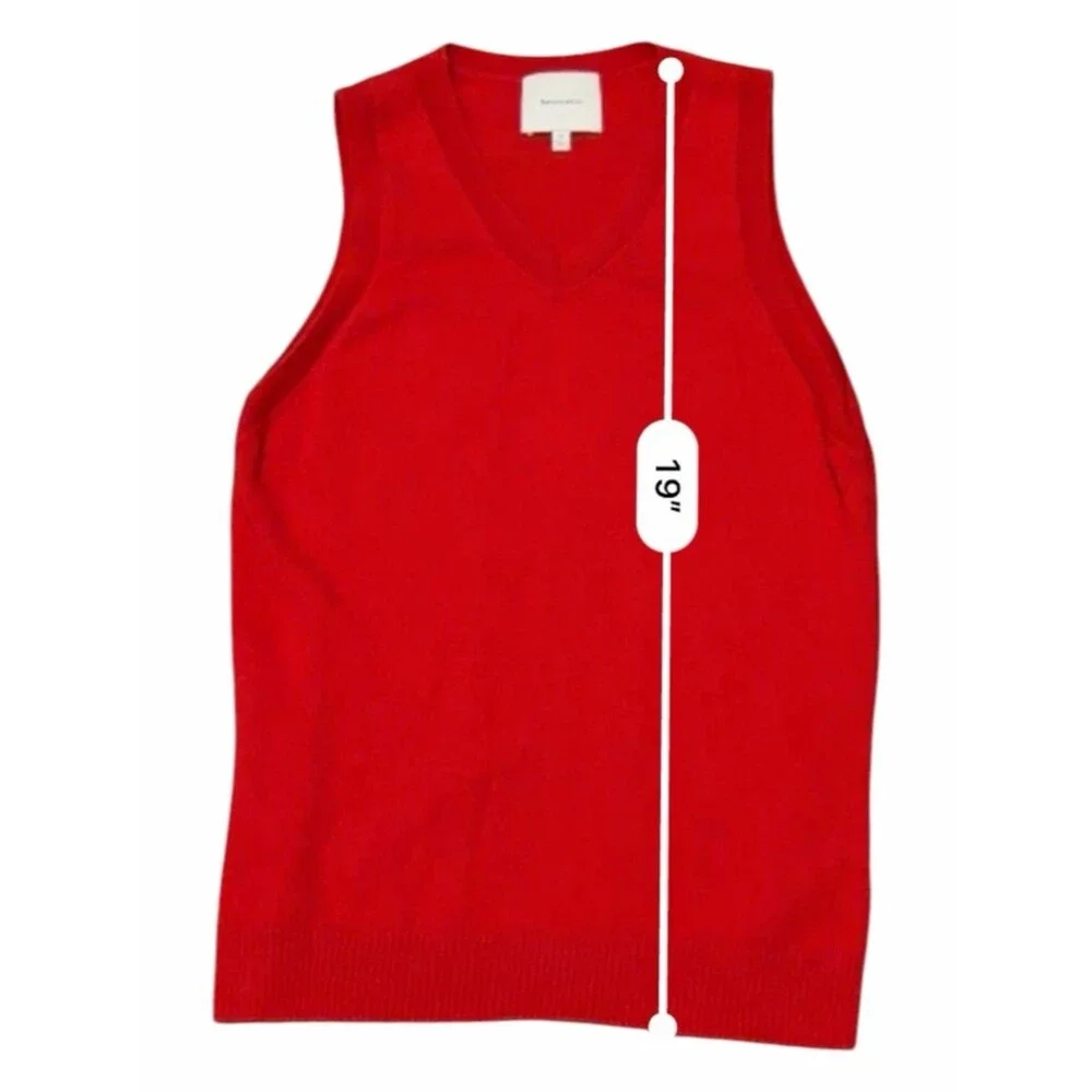 Reformation Reese Red Cashmere Blend V Neck Tank XS EUC